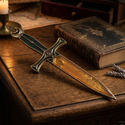 🔥Last Day 50% OFF⚔️Fantasy Ritual Athame Dagger | Resin Decorative Dull Blade・Gothic Wall Ornament
